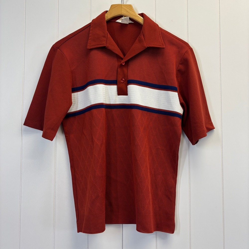 Vintage Styled in California 70s Polo Shirt Men Size M Retro Preppy Classic